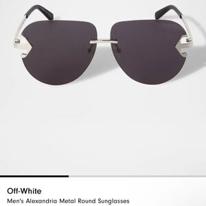 Off-White Black Rimless Sunglasses with Silver Accents Made in Italy